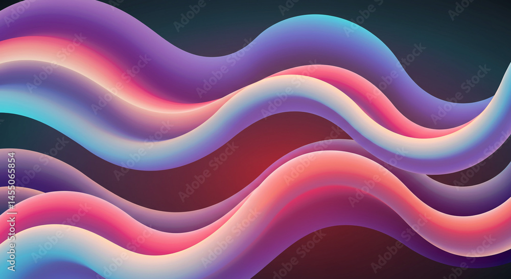 Poster Abstract background featuring multiple wavy lines with a gradient color scheme and smooth transitions