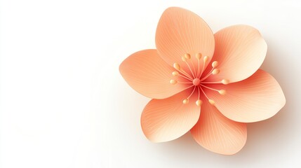 Fototapeta premium Elegant PeachColored Flower with Intricate Petals and Stamen Ideal for Nature Floral Design