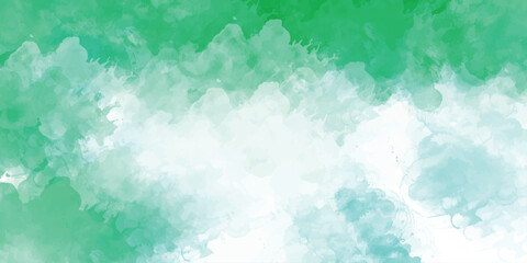 Green watercolor background with marbled grunge texture and color splash design, marble watercolor  with white hazy sky with gradient painted texture and grunge in abstract design,