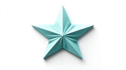 Obraz premium 3D Rendered Teal Star with Intricate Folding Pattern Ideal for Decorative and Design Purposes
