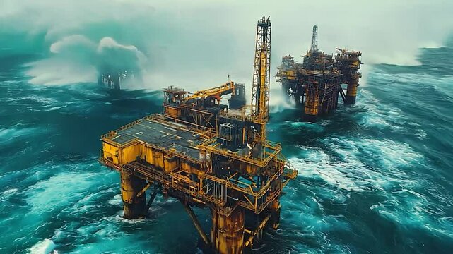 Offshore industrial platforms water metal structures production operations engineering technology