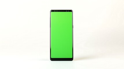 blank green screen display on modern phone isolated on white background,green,isolated
