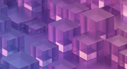 Obraz premium Abstract purple and pink cubes arranged in a geometric pattern creating a modern and elegant background
