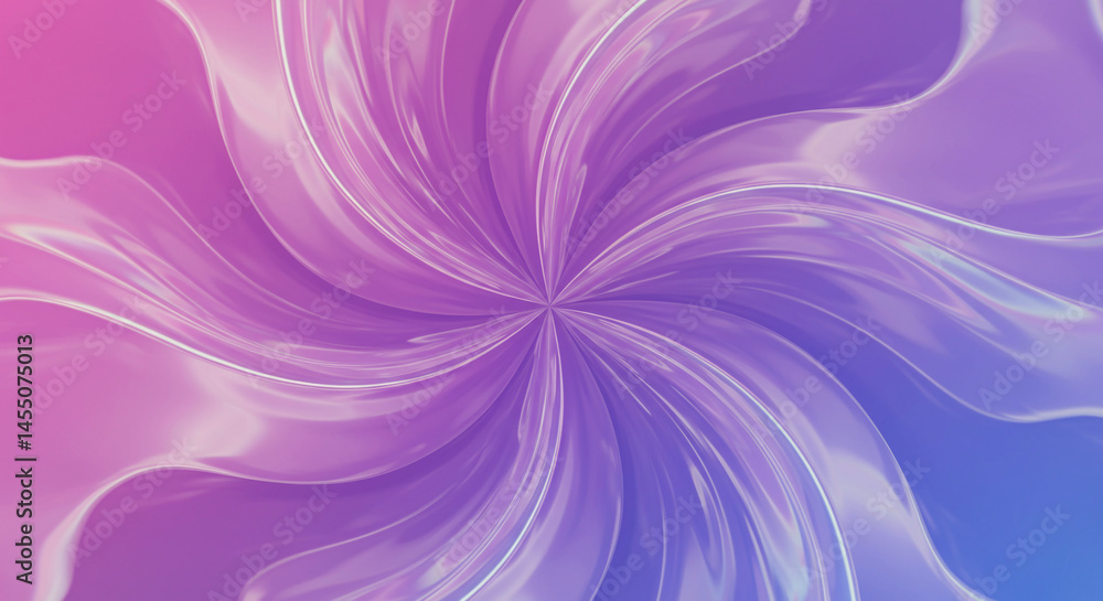 Poster Abstract swirl pattern with pink purple and blue hues radiating from a central point design element