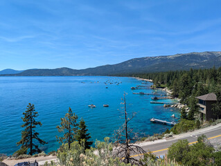 lake and mountains