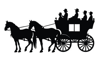 horse and carriage vector,