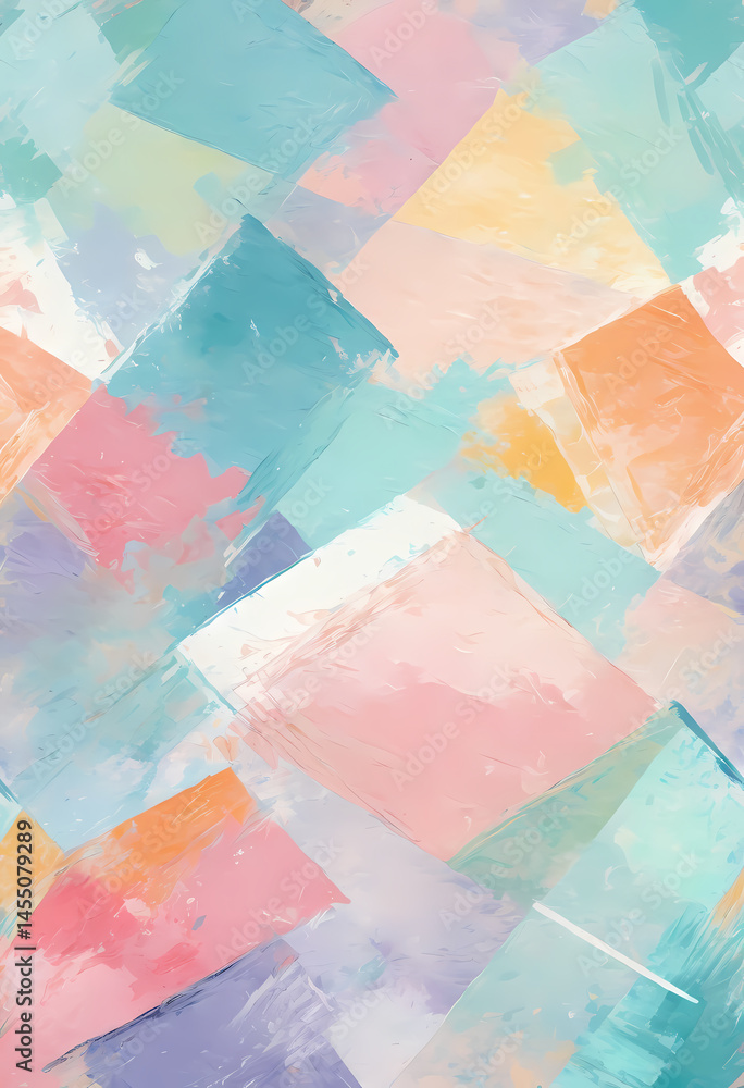 Poster a lively array of pastel colors and geometric shapes blend together in an abstract art piece, evokin