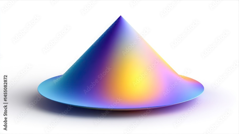 Aufkleber abstract gradient cone with vibrant colors and smooth surface for design and artistic projects