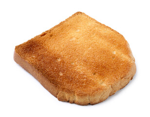 Piece of fresh toast bread isolated on white