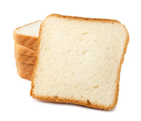 Pieces of fresh toast bread isolated on white