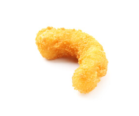 One tasty tempura shrimp isolated on white