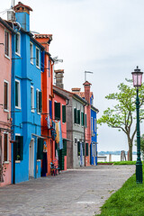 Street with colorful buildings in Burano