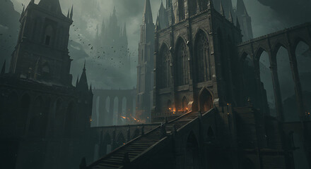 Obraz premium epic dark fantasy scene 