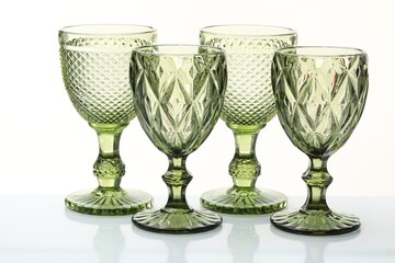 Different empty clean glasses isolated on white