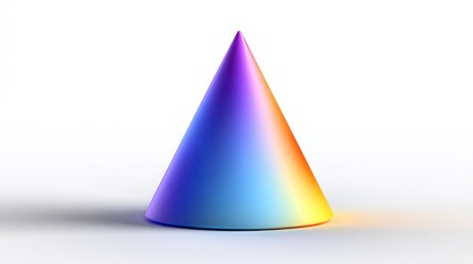 Colorful Gradient Cone on White Background A Vibrant 3D Illustration for Design and Art Projec