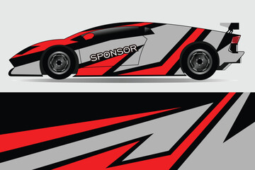 Sleek racing car design with dynamic graphics