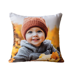 Personalized Memory Pillow with Baby Photo Isolated on Transparent Background