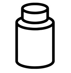 pill bottle with a round cap. medication storage, pharmacy packaging, health care, prescription drugs, supplements, medical treatment used in healthcare, pharmaceutical labeling, wellness product.