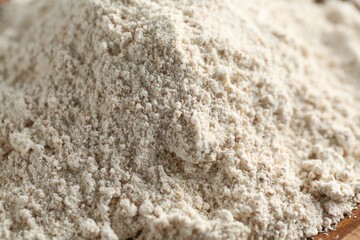 Pile of flour as background, closeup view