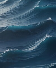 Fototapeta premium Deep blue water wave, calming texture Abstract, soothing pattern for design , marine, sea