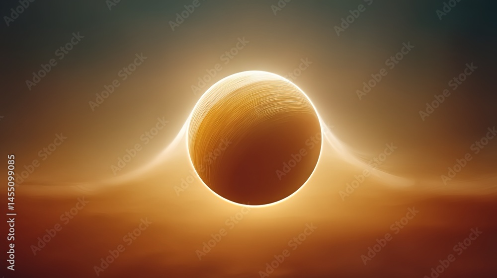 Poster a large object appears close-up in the sky, with a sun situated directly behind it