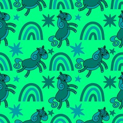 Christmas animals seamless horse pattern for wrapping paper and fabrics