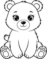 Obraz premium Cute Bear black and white Vector