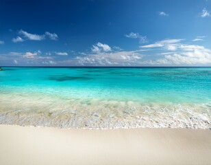 Obraz premium pristine tropical beach with turquoise ocean and peaceful shore