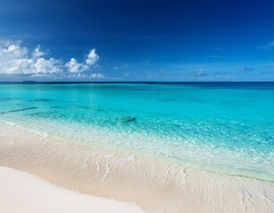 Obraz premium pristine beachscape with crystal clear turquoise waters and soft white sand