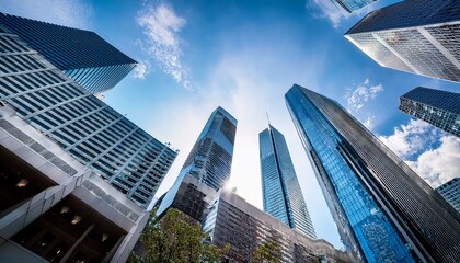 Naklejka premium low angle view of skyscrapers toronto ontario canada