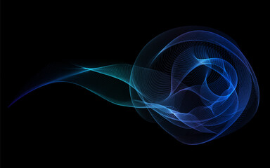 Abstract digital wave pattern. Lines create a dynamic 3D wave effect, representing technology in motion. Perfect for backgrounds or digital art projects.