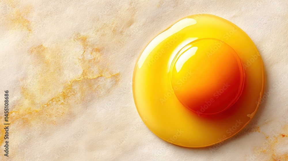 Poster close-up image of a golden item on a white background with a chocolate mark on its summit