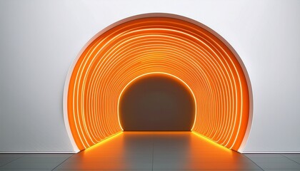 Obraz premium orange neon lights on white background