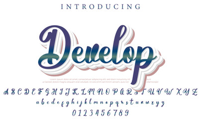 Develop Font Stylish brush painted an uppercase vector letters, alphabet, typeface
