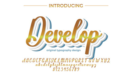 Develop Font Stylish brush painted an uppercase vector letters, alphabet, typeface