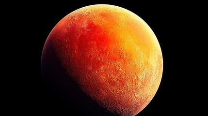   A close-up of an orange on a black background, with the moon in the foreground A black background with the moon as the main focal point