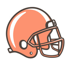 Fototapeta premium The football helmet icon is depicted in modern flat design with a colorful outline for sports safety purposes