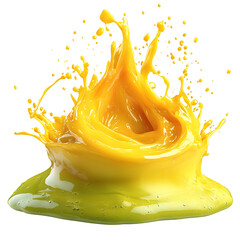 Vivid Mango Lime Puree Flash Pop Energetic Mix Isolated on Transparent Background