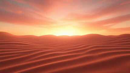 Sunrise Over Serene Sand Dunes in the Desert
