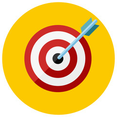 Bullseye: An arrow hits the bullseye, symbolizing precision, accuracy, and achieving goals in business and beyond.