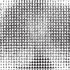 A dense textured of small dark dots creates a striking visual effect.