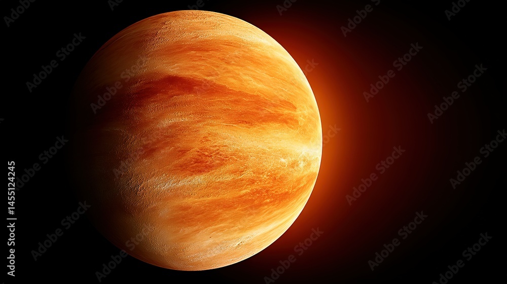 Poster a close-up image of a large orange object on a dark background, with a bright spot in the center of 