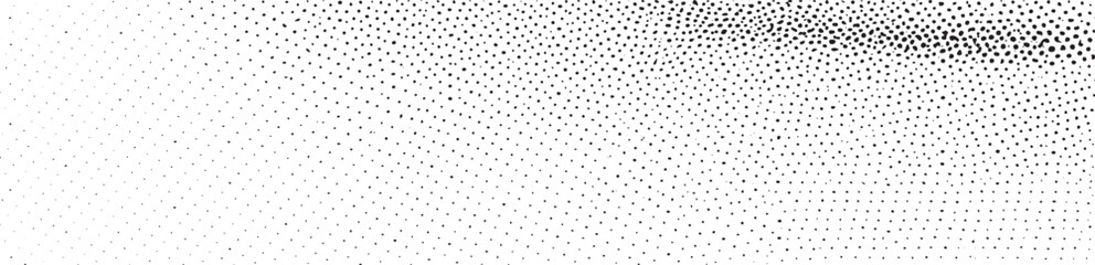 A stark horizontal of small white dots contrasts against a black background.