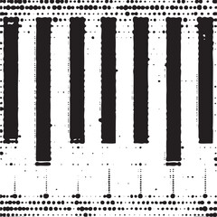 Five bold vertical black lines intersect with a textured white background.
