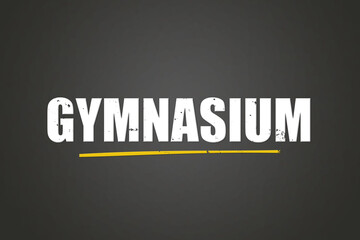 Gymnasium (High school) - A blackboard with white text.