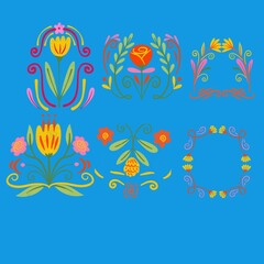 Fototapeta premium set of flowers