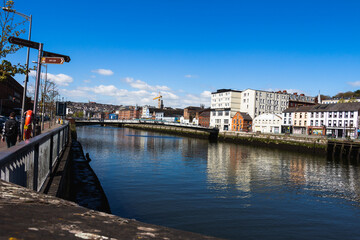 Fototapeta premium Spring in Dublin. Nature and architecture. High resolution photo. 
