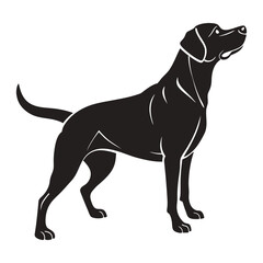 Large Labrador side view silhouette celebrating dog day vector illustration