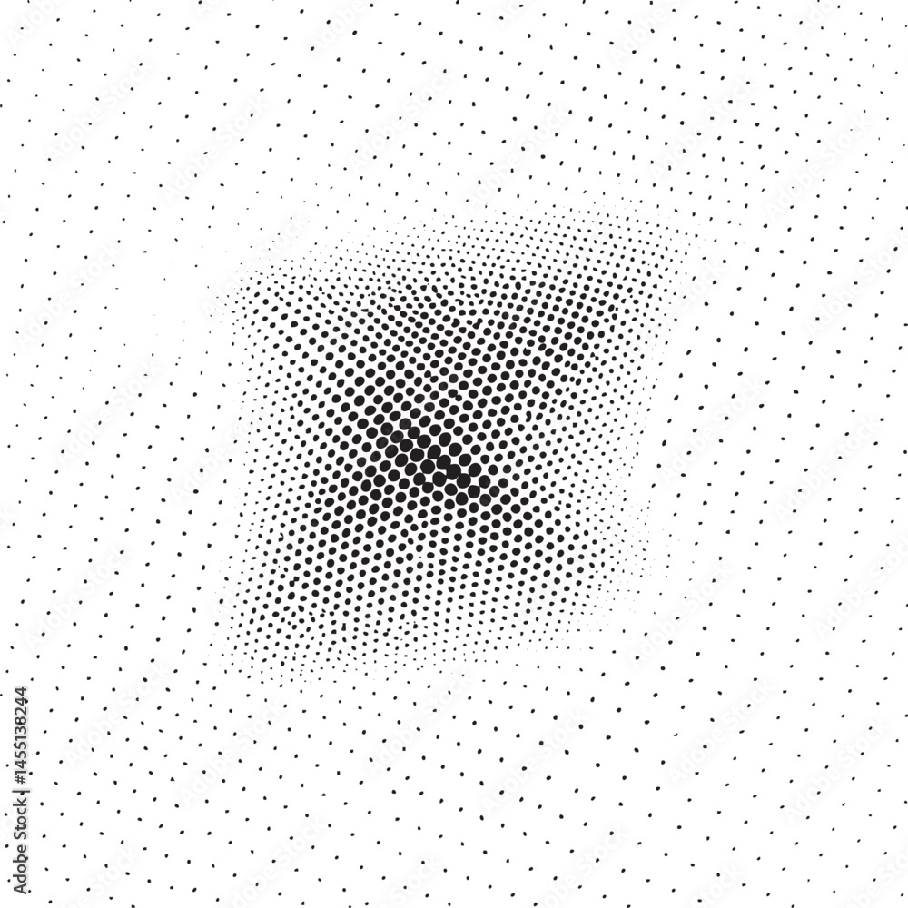 Aufkleber a dense textured square gradually emerges from a field of scattered dots.