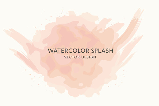 Elegant watercolor splash vector design. Hand painted strokes for modern cosmetic ads, skincare banners, and fashion blog visuals